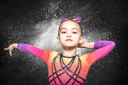 Girl gymnastic pose with chalk background composite - Strodie-Photography.co.uk - Portrait Photographer Gloucestershire